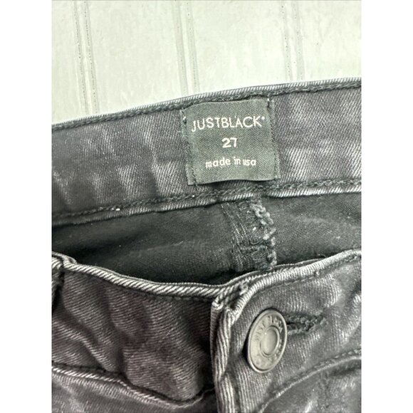 Just Black Size 27 Womens Jeans Low Rise Skinny Distress Black Stretch R… - Picture 4 of 5